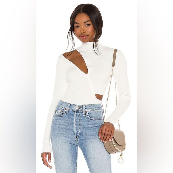 Michael Costello x REVOLVE Soraya Ivory White Sweater Cowl Turtleneck Size S - Picture 3 of 7